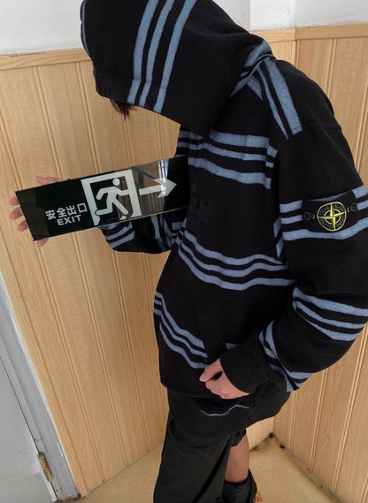 Supreme Stone Island Warp Stripe Hoodie Black (FW20)
